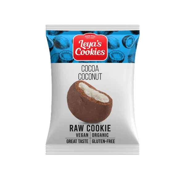 Leya’s Raw Cookie – Biscuit Eco Raw Vegan cu Cacao și Cocos, Fără Gluten