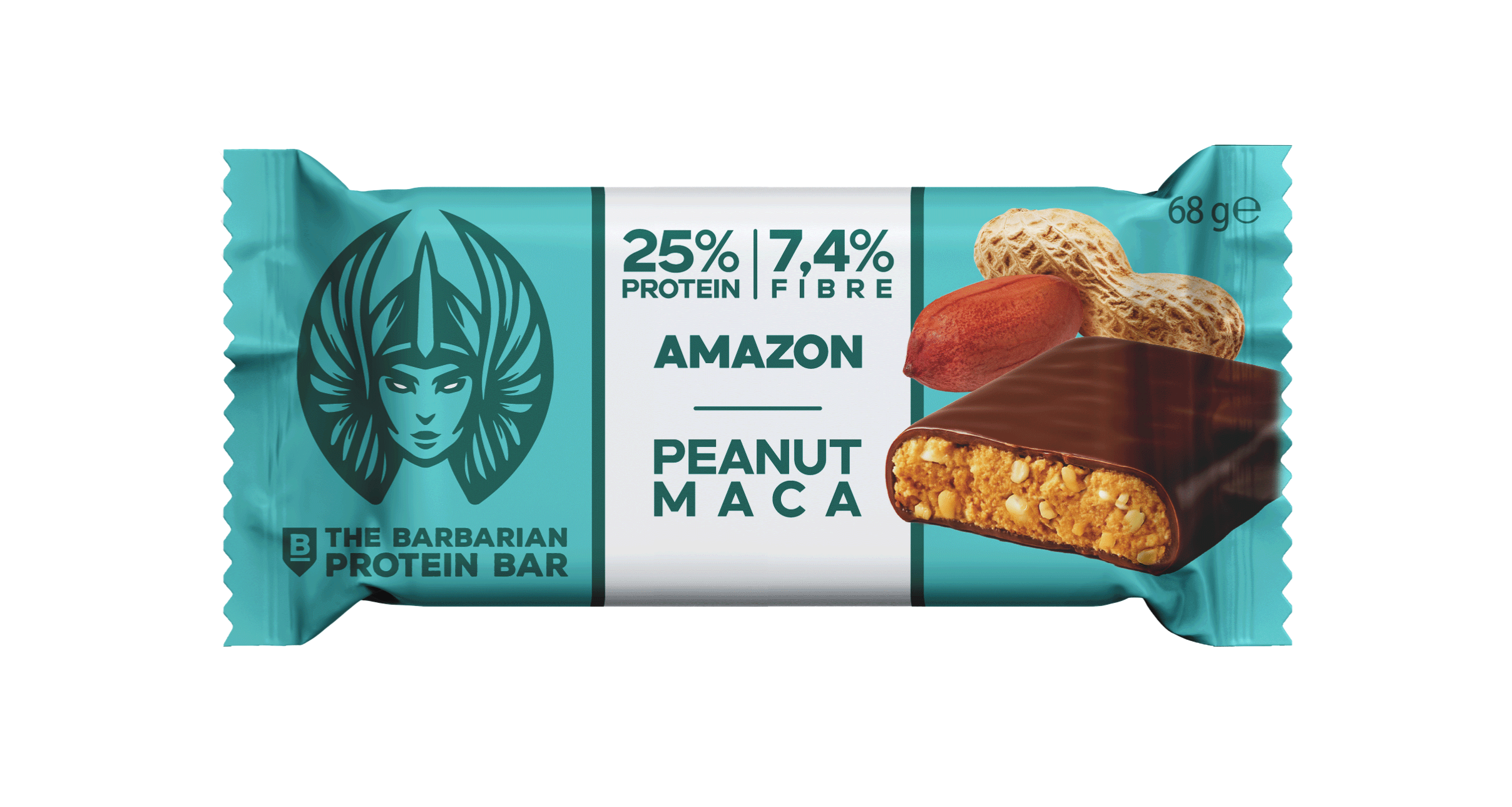 The Barbarian – Baton Proteic Eco cu Ciocolată, Arahide și Maca, Vegan și Fără Gluten