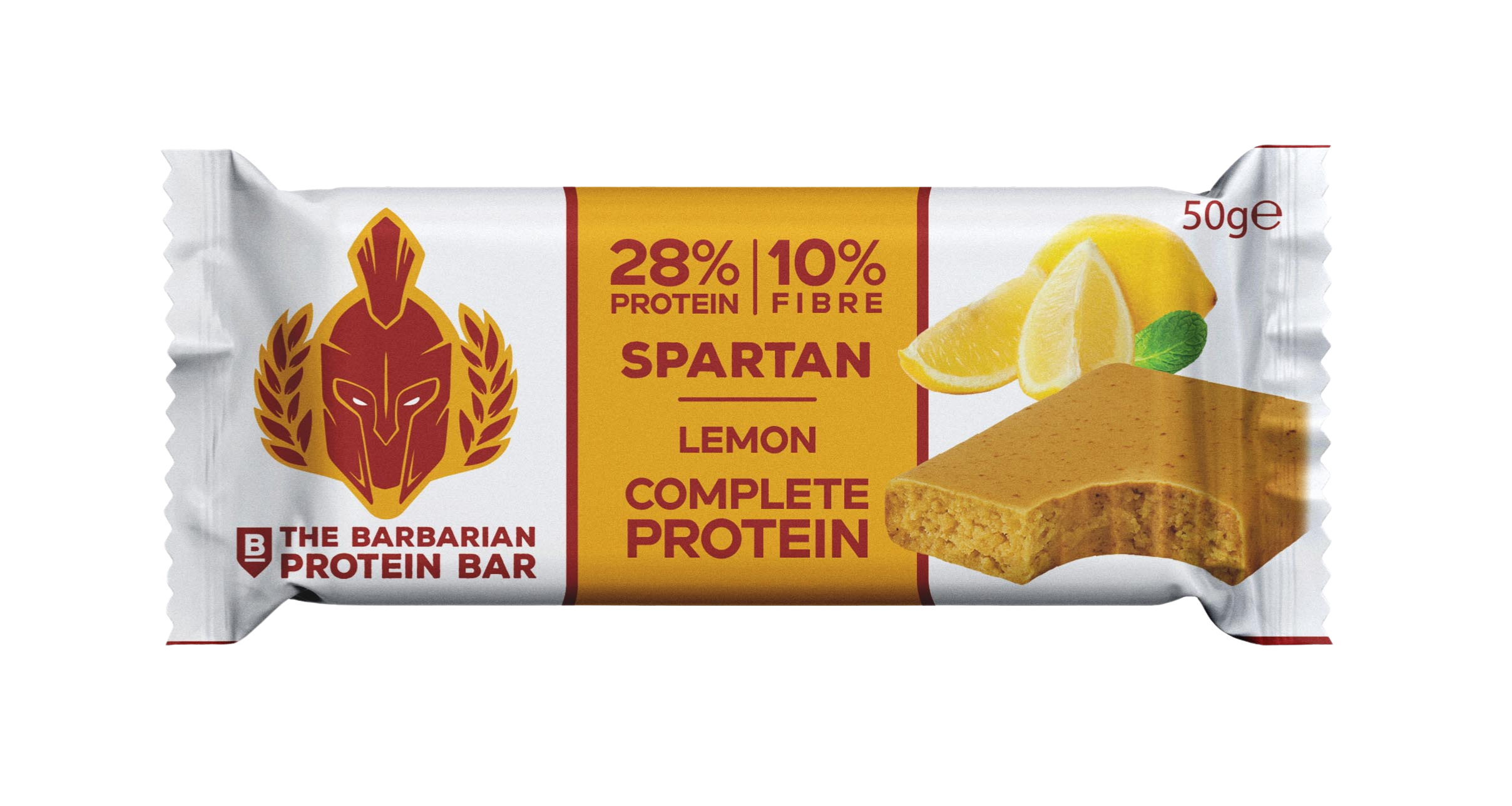 Barbarian Spartan Lămâie – Baton Proteic Eco cu Conținut Ridicat de Proteine, Fără Zahăr Adăugat, Vegan și Fără Gluten